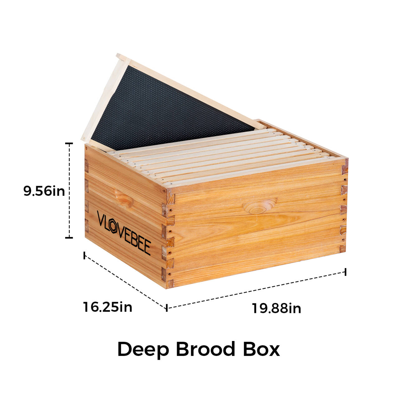 Vlovebee Hives-10 Frame 3 Layers Wax Dipped Bee Hive Include 2 Deep Boxes with Frame and Foundation , 1 Super Box with Frame and Foundation(Unassembled)