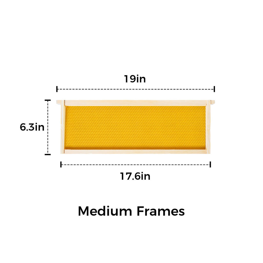 Vlovebee Hives-10 Frame Wax Dipped Honey Super Bee Boxes With Pine Wooden Frames And Beeswax Coated Plastic Foundation Sheet (Unassembled)