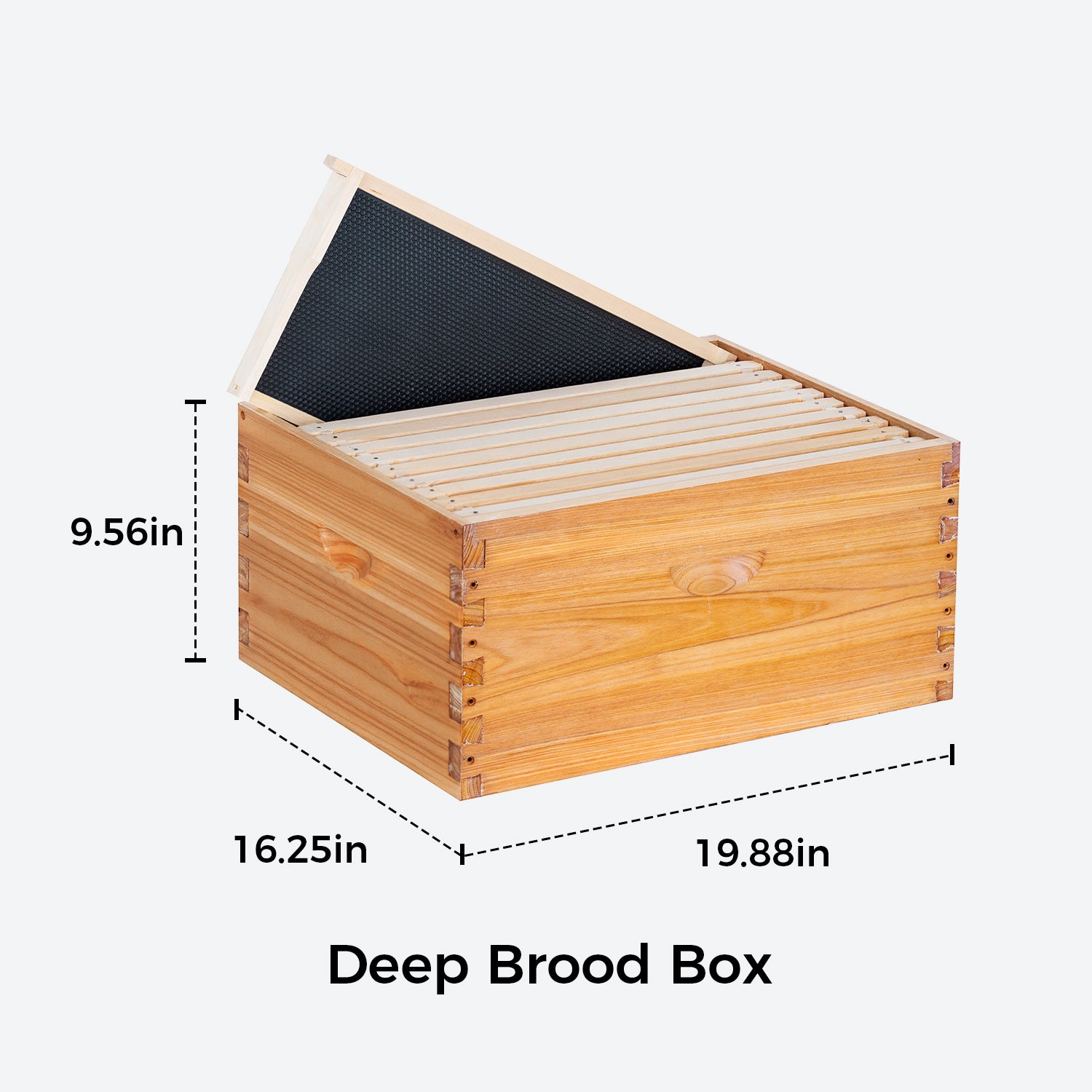 VLoveBee 10-Frame 3-Layer Cedar Wood Langstroth Bee Hive Kit - Complete Wax Dipped Logo-Free Beehive with 2 Deep Boxes, 1 Medium Super, Frames & Foundations